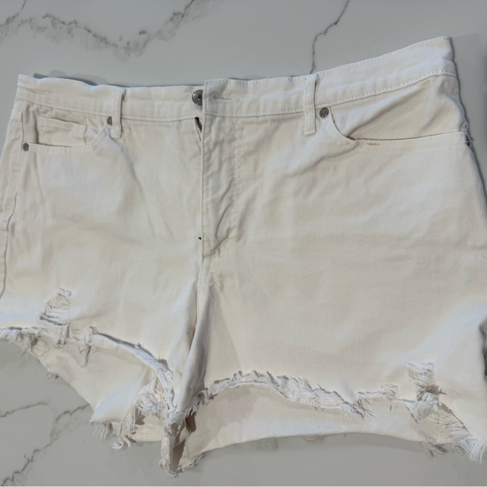 White Distressed Women’s Denim Shorts